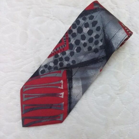 Pierre Balmain Paris Italian Silk Tie Geometric Abstract Luxury Designer Brand - Picture 4 of 5